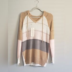 liengoron NWT Hooded Multi Colored Sweater Size L